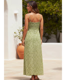 Comprar vestido midi verde florido boho feminino alças finas estampa floral casual verão barato promoção ZARA