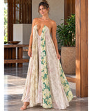 Watercolor Floral Maxi Dress with Open Crossed Back | Diwa