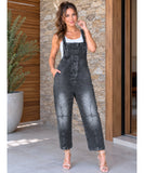 Women’s Denim Overalls Boyfriend Fit with Button Front | Ceci