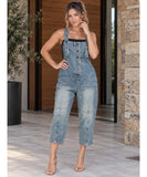 Women’s Denim Overalls Boyfriend Fit with Button Front | Ceci