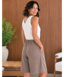 Women's High Waisted Tailored Bermuda Shorts with Pockets | Nanna