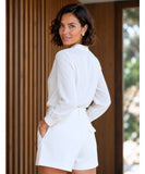 Women's High Waisted Pleated Tailored Shorts | Dália