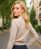 Women's Knit Top with Mid-Season Neckline | Marie