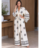 Women’s Printed Two Piece Set with Wide Leg Pants | Liana