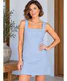 Women's Square Neck Mini Dress Sleeveless | Lari